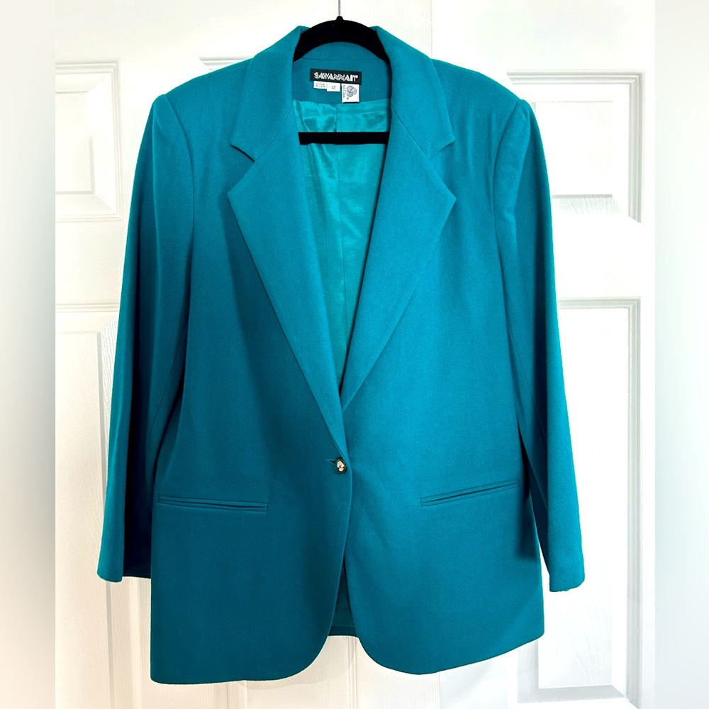 Savannah woman’s blazer in turquoise. Size 12. Great quality & condition. $25